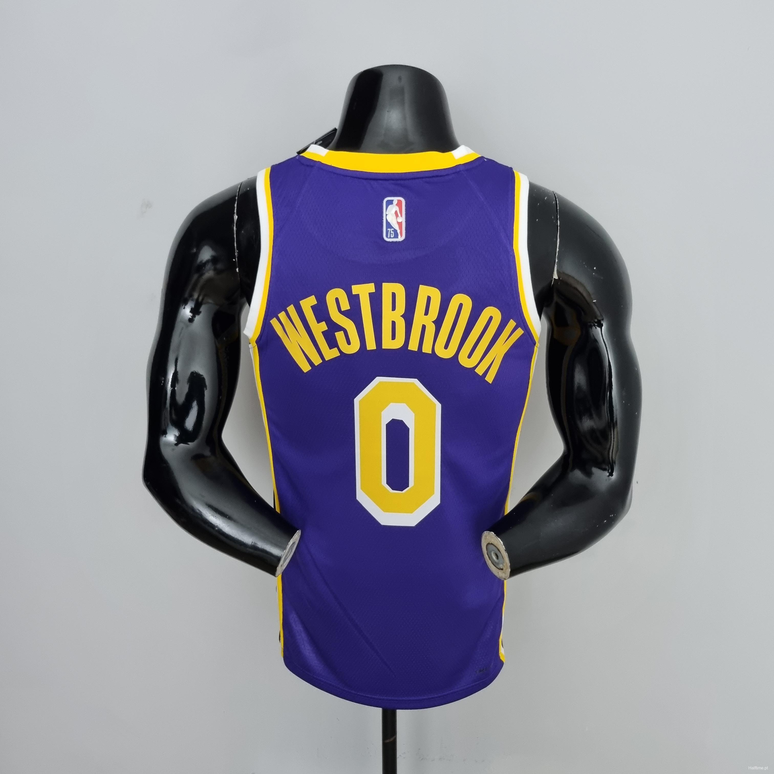 75th Anniversary Westbrook #0 Los Angeles Lakers Jordan Purple NBA Jersey