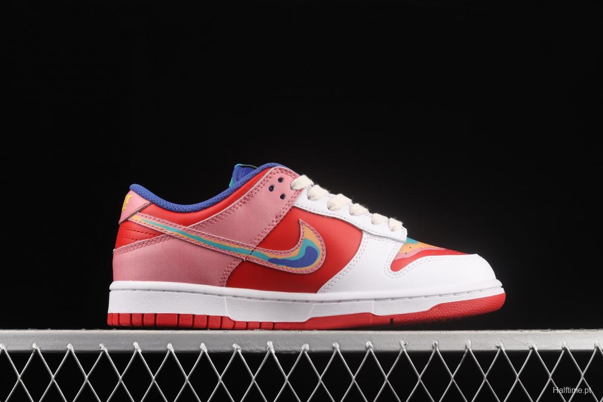 Cactusplantfleamarket x NIKE DUNK Low Rainbow smiley face joint style rainbow mandarin duck joint style low-side sports leisure board shoes LF4587-001