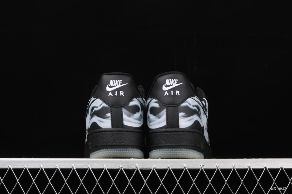 NIKE Air Force 1x 07 Skeleton QS Halloween luminous skeleton limited casual board shoes BQ7541-001