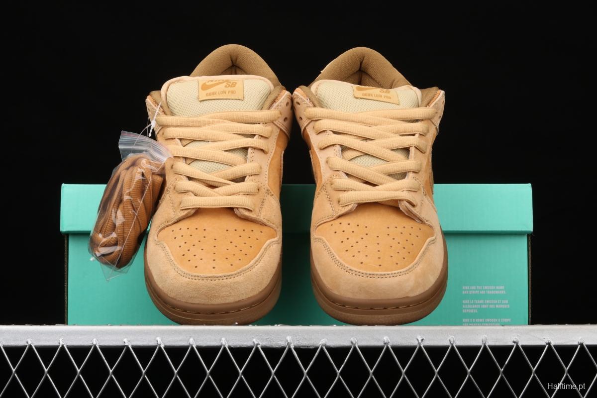 NIKE SB DUNK Low Pro wheat color deciduous yellow low-top sports skateboard shoes 883232-700