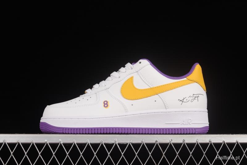 NIKE Air Force 1'07 Low Kobe White Purple Yellow Low Casual Sneakers DC8865-022