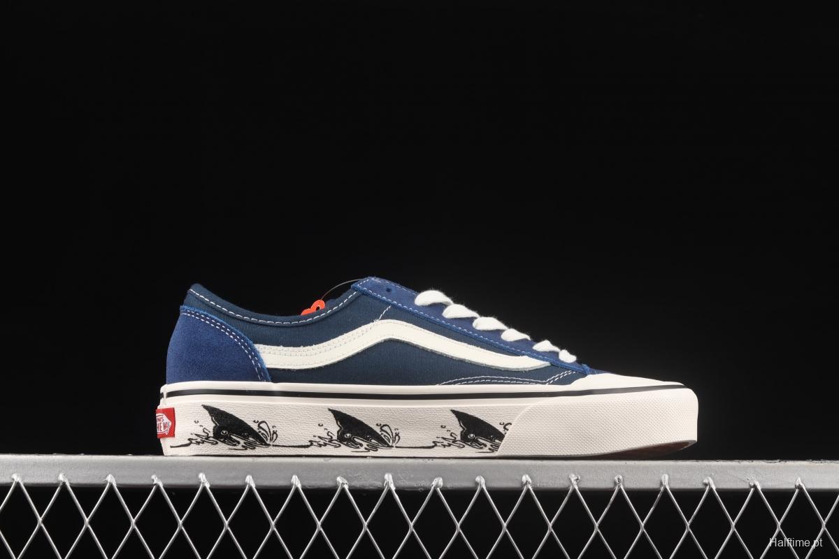 Vans Style 36 SF Klein blue shark side striped low-top casual board shoes VN0A6WKT6QD