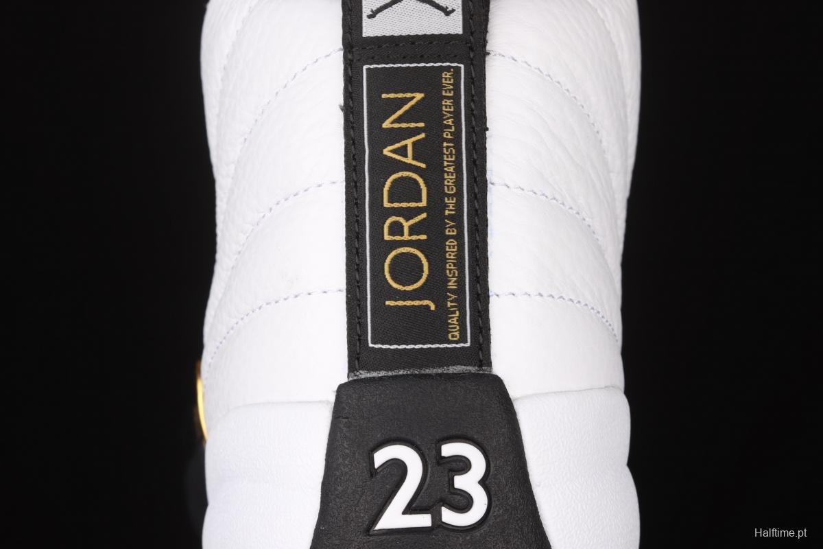 Air Jordan 12 Retro 2 2 black and white gold head genuine carbon basketball shoes CT8013-170