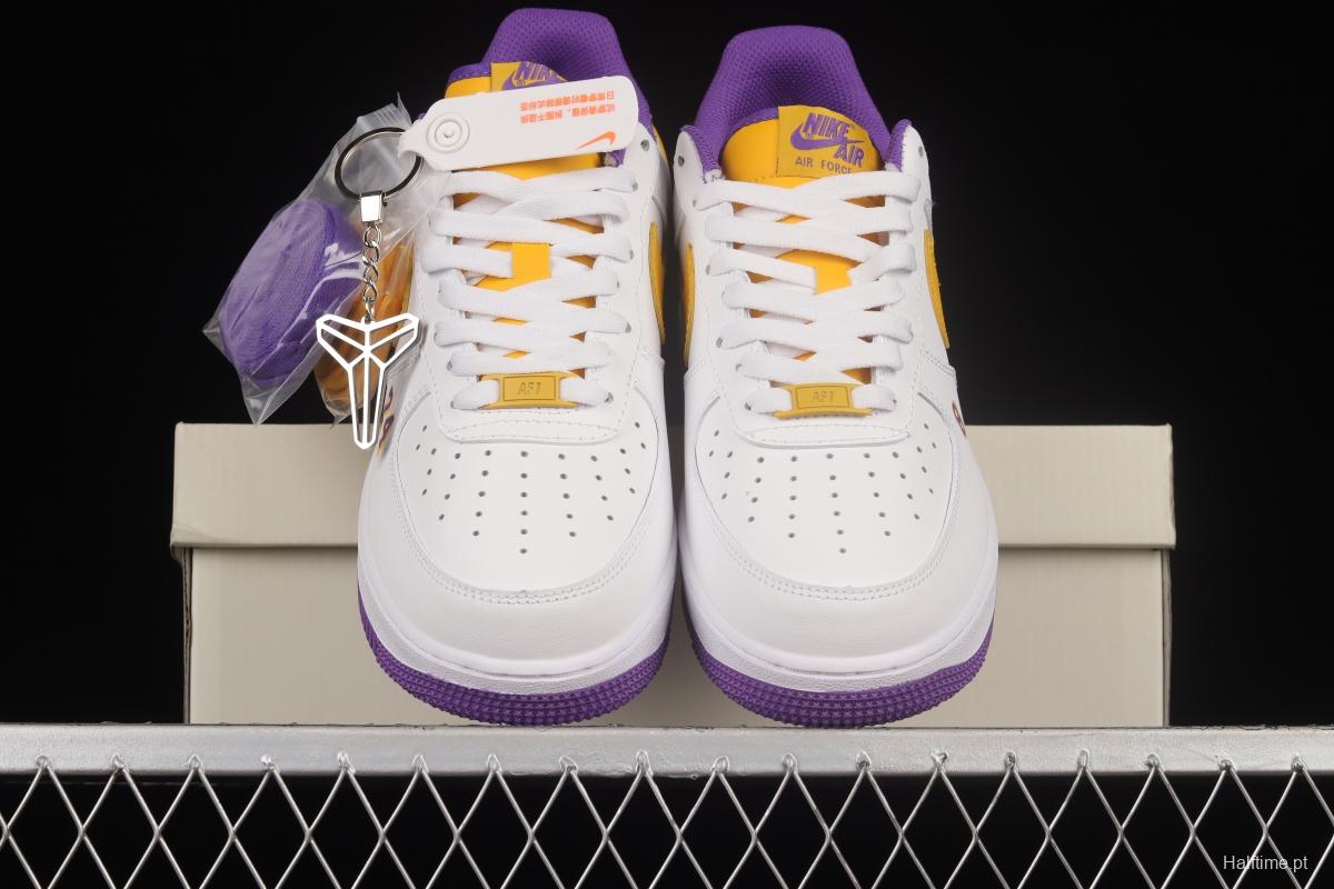 NIKE Air Force 1'07 Low Kobe White Purple Yellow Low Casual Sneakers DC8865-022