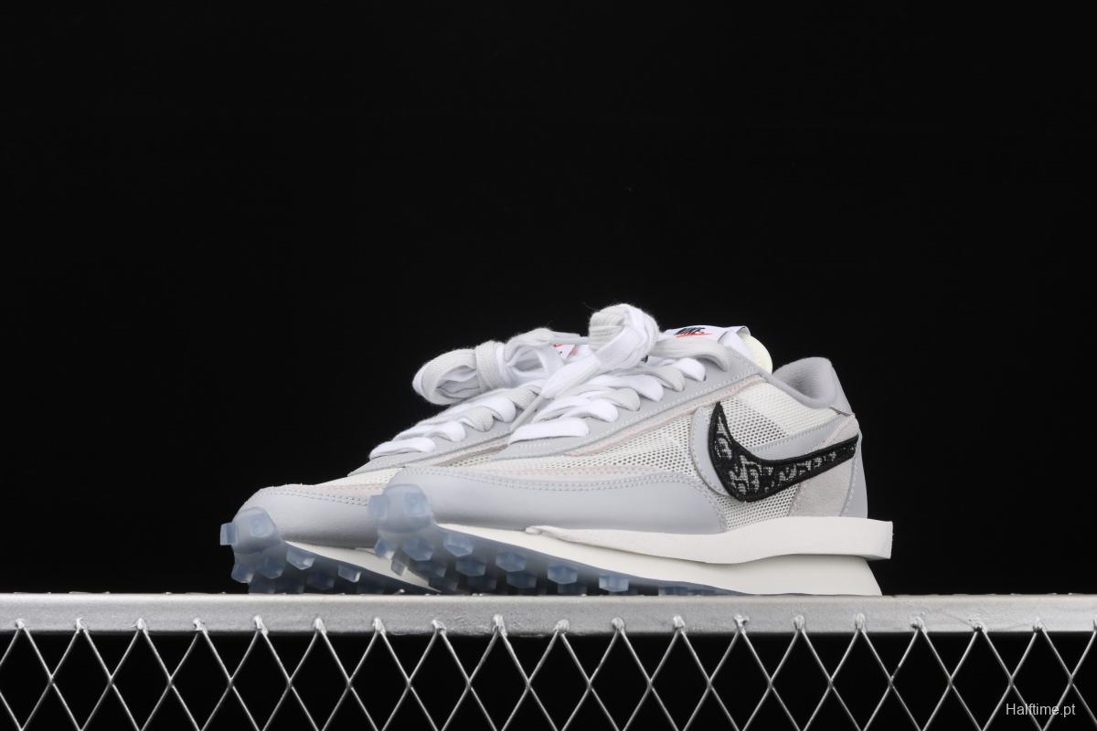 Dior x Sacai x NIKE LVD Waffle Daybreak co-signed catwalk style double hook Swoosh running shoes BV0073-068,