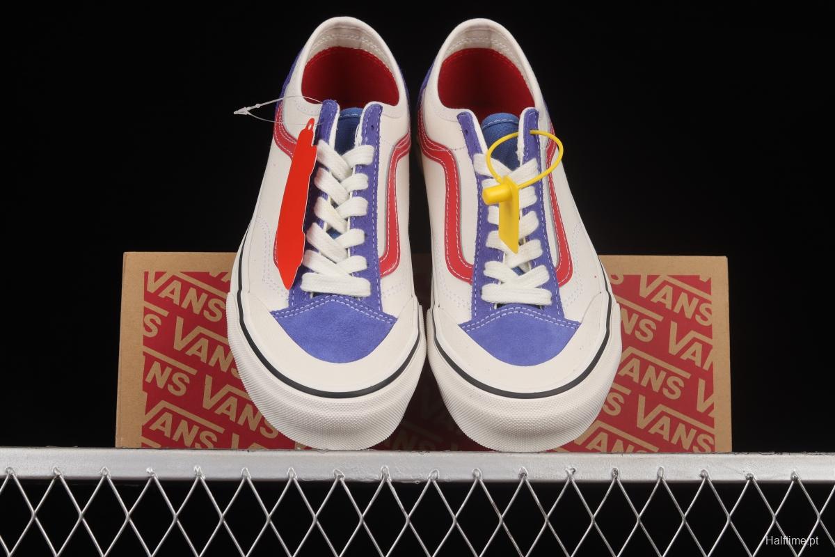 Vans Style 36 Decon Sf New White Blue Red Half Crescent Toe Low Top Sneakers VN0A5HYRB6R