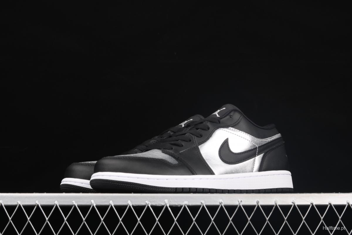 Air Jordan 1 Low low-top black silver culture leisure sports shoes DA5551-001