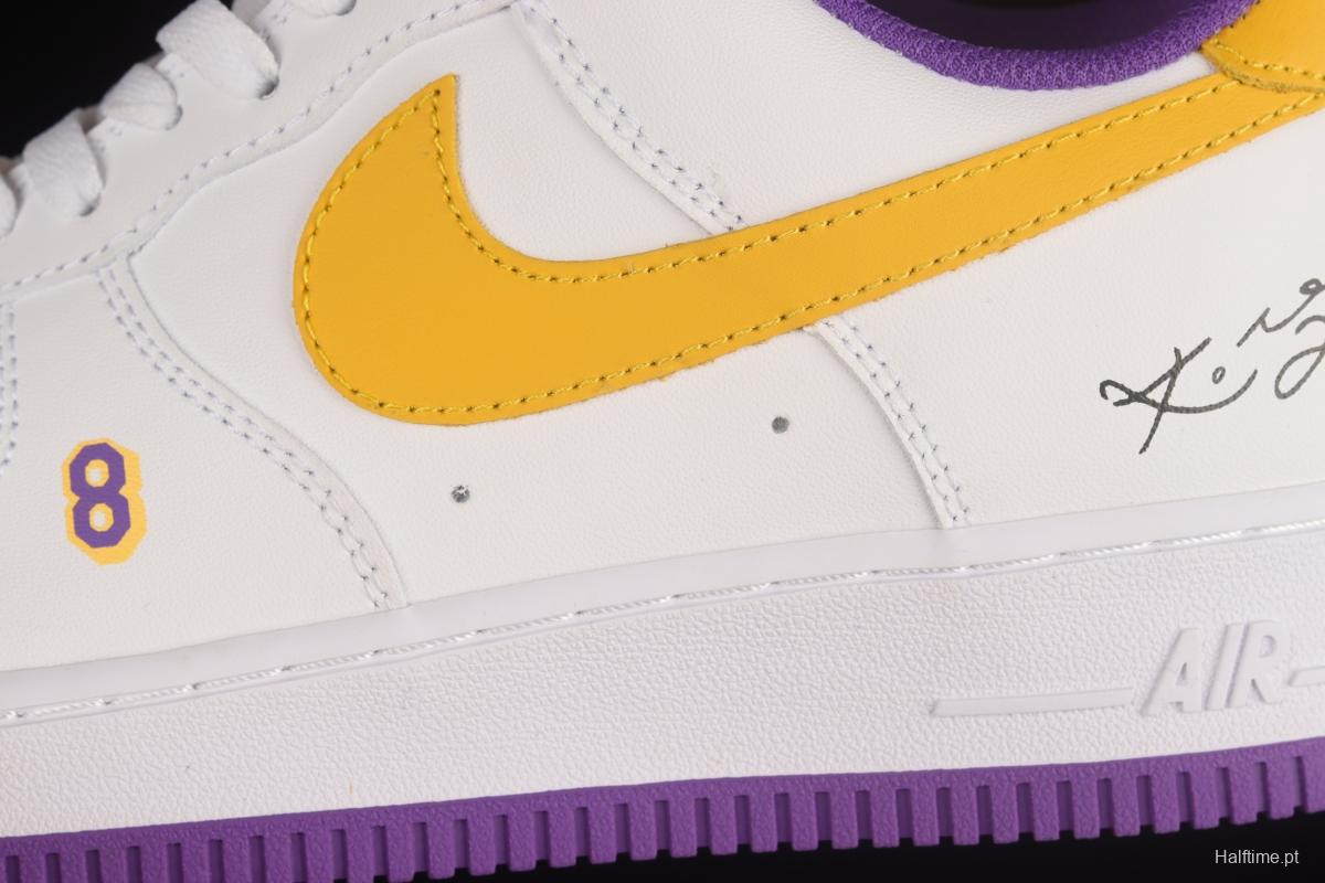 NIKE Air Force 1'07 Low Kobe White Purple Yellow Low Casual Sneakers DC8865-022