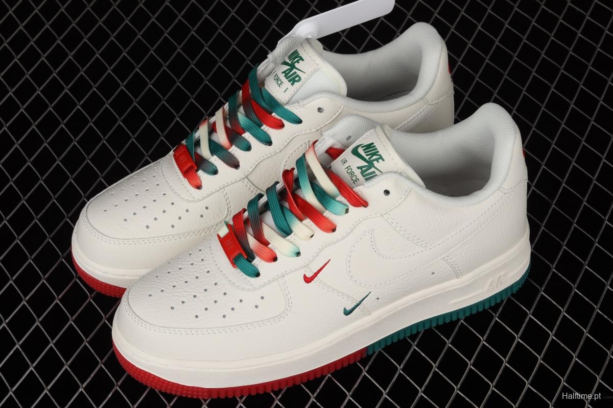 NIKE Air Force 1 Low'07 Milwaukee Bucks city limits rice red and green low-top casual board shoes BU6638-180