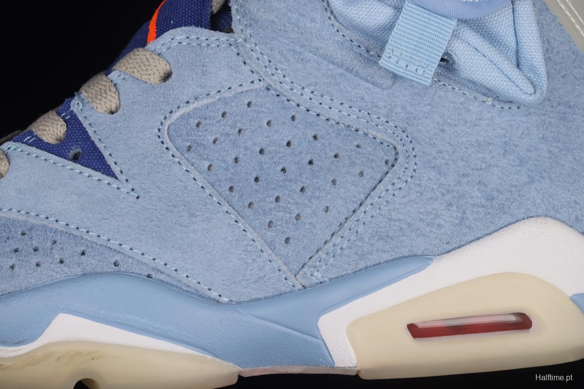 Travis Scott x Air Jordan 6 Cerulean Joint name Sky Blue DH0690-400