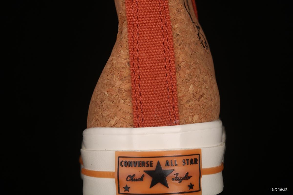 Converse 1970's Converse new cork color textile spliced high-top leisure board shoes 170853C