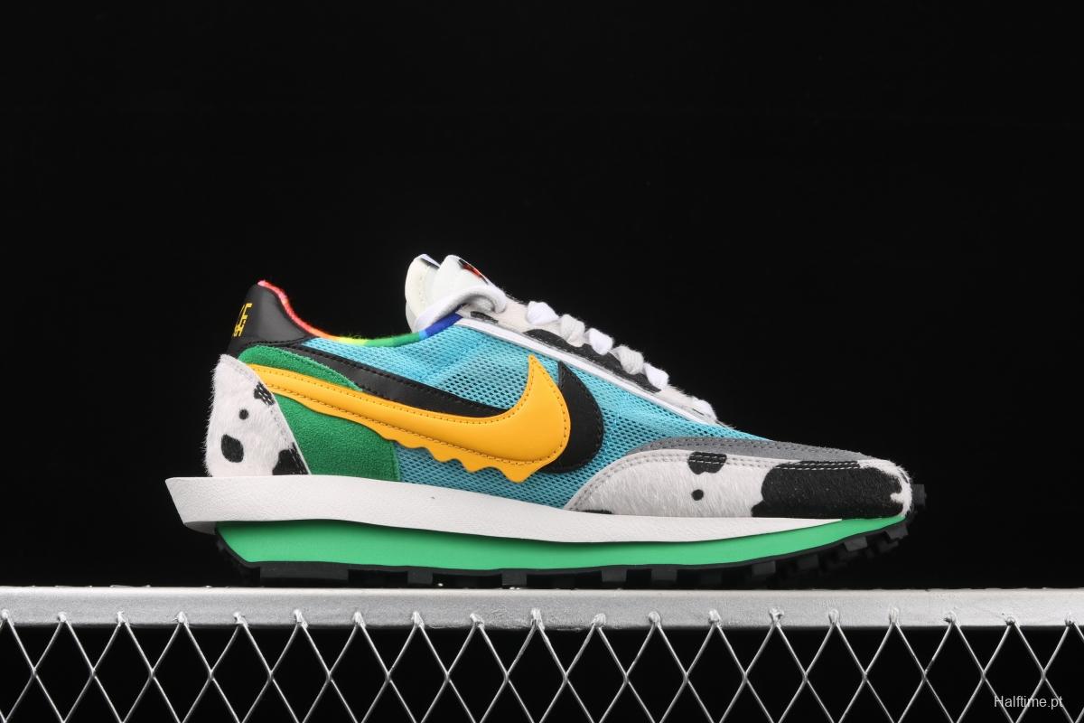 Ben Jerry s x Sacai x NIKE LVD Waffle Daybreak co signed catwalk style double hook Swoosh running shoes CN8899 006 Halftime