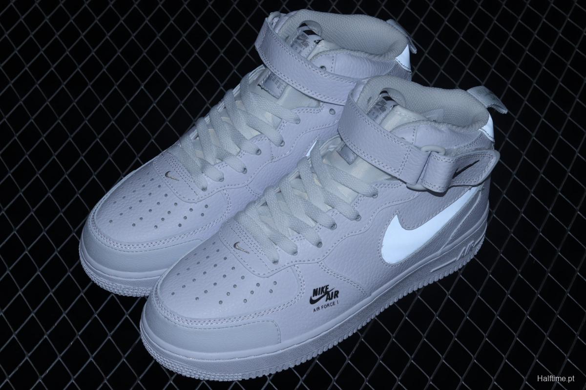 NIKE Air Force 1 Mid Premium all white reflective Zhongbang casual board shoes CU3088-606