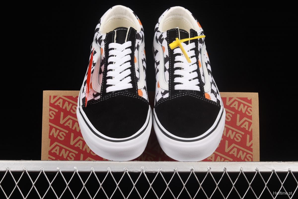 Vans Old Skool black and white checkerboard checkered daisy low upper board shoes sports shoes VN0A5KRFB0B