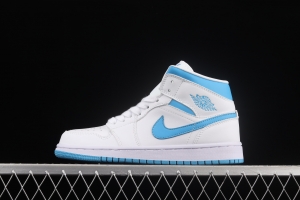 Air Jordan 1 Mid Lake Blue Zhongbang Basketball shoes BQ6472-114