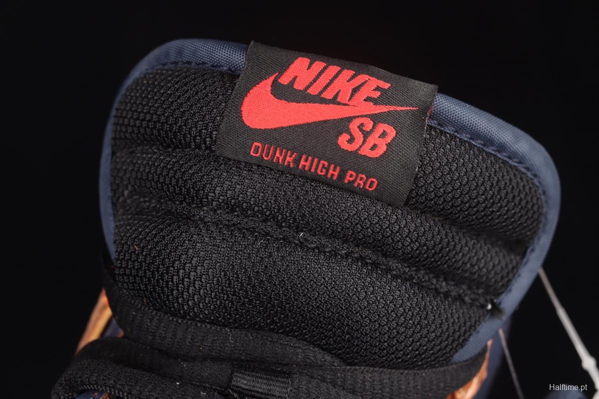 Gundam x NIKE DUNK High Banshee black, blue and gold Velcro Swoosh unicorn up to joint style high-top board shoes DH7717-400