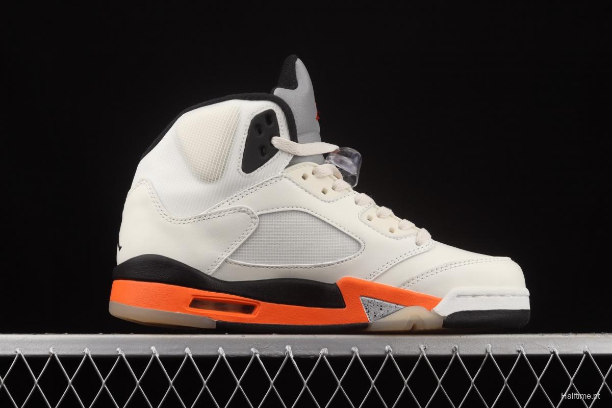 Air Jordan 5 Total Orange white buckle shredded DC1060-100