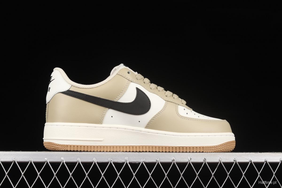 NIKE Air Force 1x 07 Low khaki black hook low-top casual board shoes DH5969-633