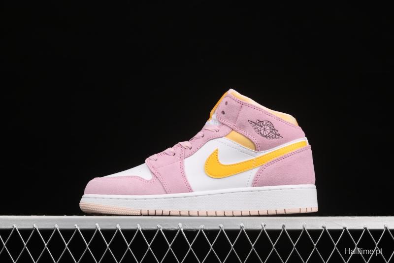 Air Jordan 1 Mid Junior Women's Powder Zhongbang Basketball shoes DC9517-600