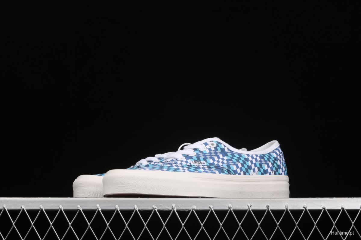 DOE x Vans Authentic chessboard blue and white low-top casual board shoes VN0A4ODU2DJ