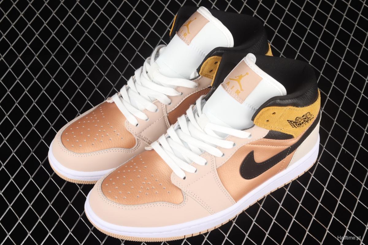 Air Jordan 1 Mid SE Particle Beige rock tea bronze Zhongbang basketball shoes DD2224-200