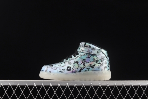 NIKE Air Force 1: 07 Mid WB dazzling ribbon lamp state size Kids 314197-8800