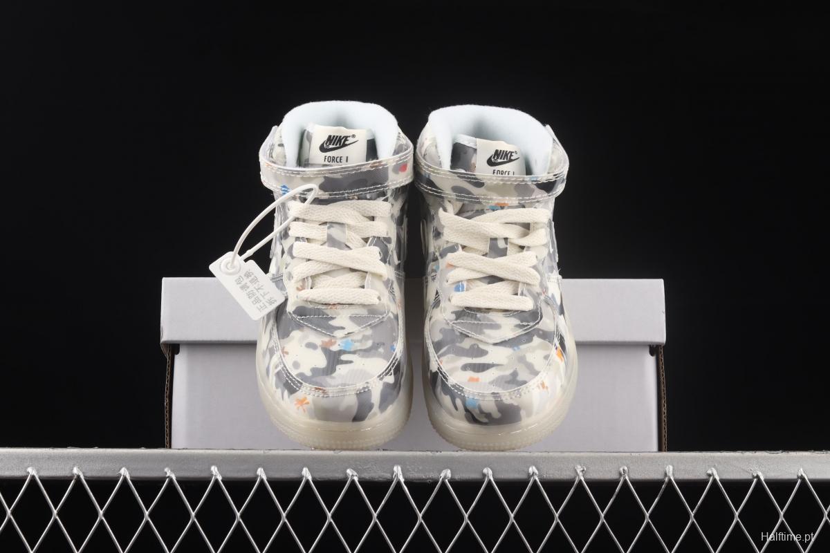 NIKE Air Force 1: 07 Mid WB dazzling ribbon lamp state size Kids 314197-9800