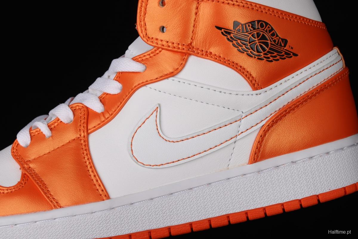 Air Jordan 1 Mid White Orange Culture Basketball shoes DM3531-800