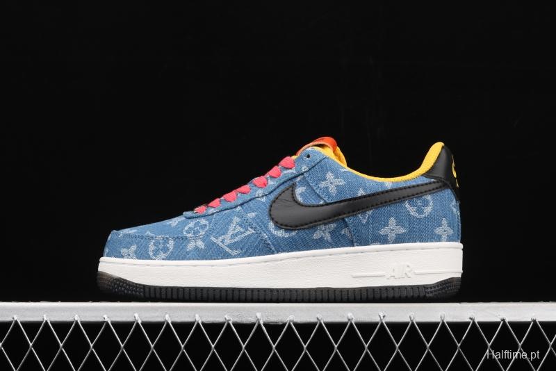 NIKE Air Force 1y07 Levitte denim series LV co-named leisure sports board shoes 315111-222,