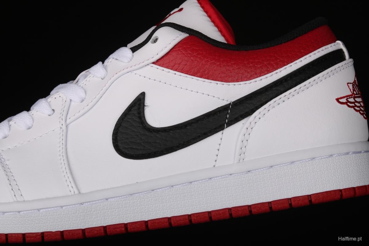 Air Jordan 1 Low white, black and red culture leisure sports shoes 553558-118