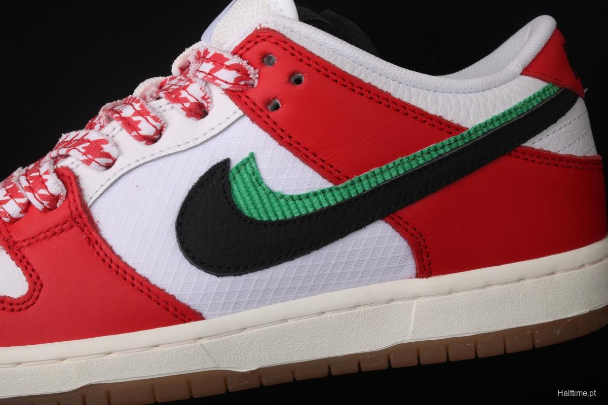 Frame Skate x NIKE SB DUNK Low Habibi white and red double hook dunk series retro low side leisure sports skateboard shoes CT2550-600