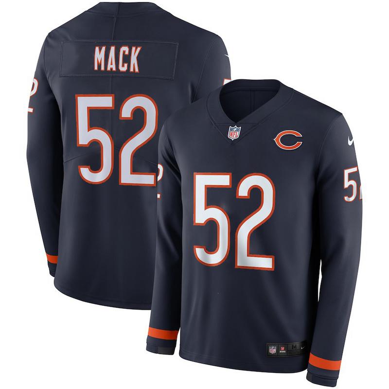 Men's Khalil Mack Black Therma Long Sleeve Player Limited Team Jersey