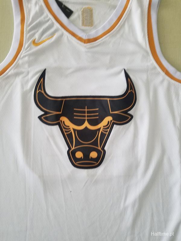 Michael Jordan 23 White Golden Edition Jersey