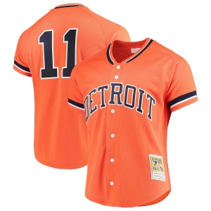 Men's Sparky Anderson Orange Fashion Cooperstown Collection Mesh Batting Practice Throwback Jersey