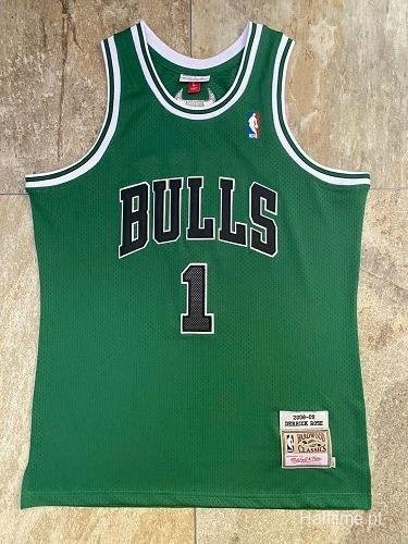 Men's Derrick Rose Green Retro Classic Team Jersey