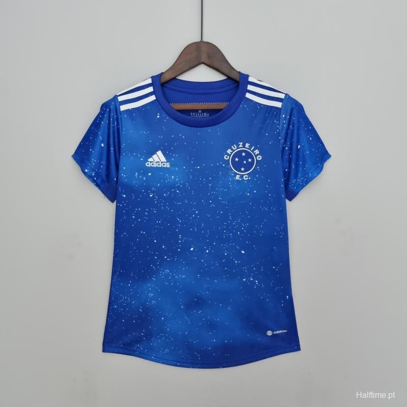 22/23 women Cruzeiro home white Soccer Jersey