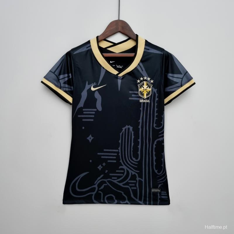 2022 Brazil women Black Soccer Jersey