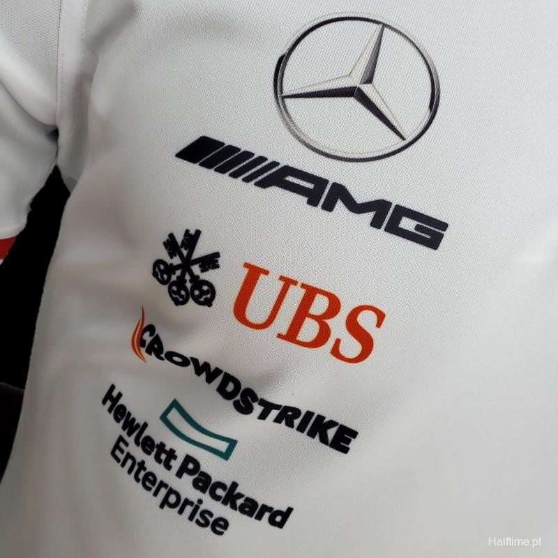 F1 Formula One 2022 Racing Suit Mercedes Polo White 