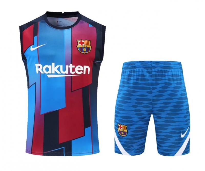 22/23 Barcelona Pre-match Training Jersey Red+Blue Vest