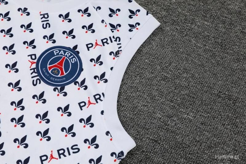 22/23PSG White Flower Dot Pre-Game Training Jersey Vest