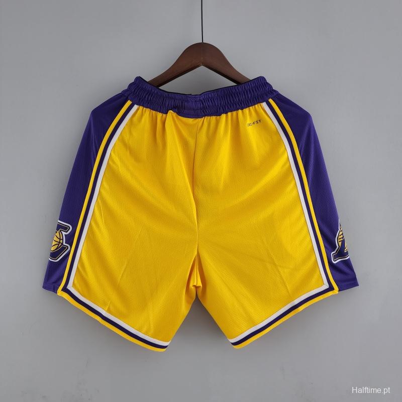 75th Anniversary Los Angeles Lakers Yellow NBA Shorts