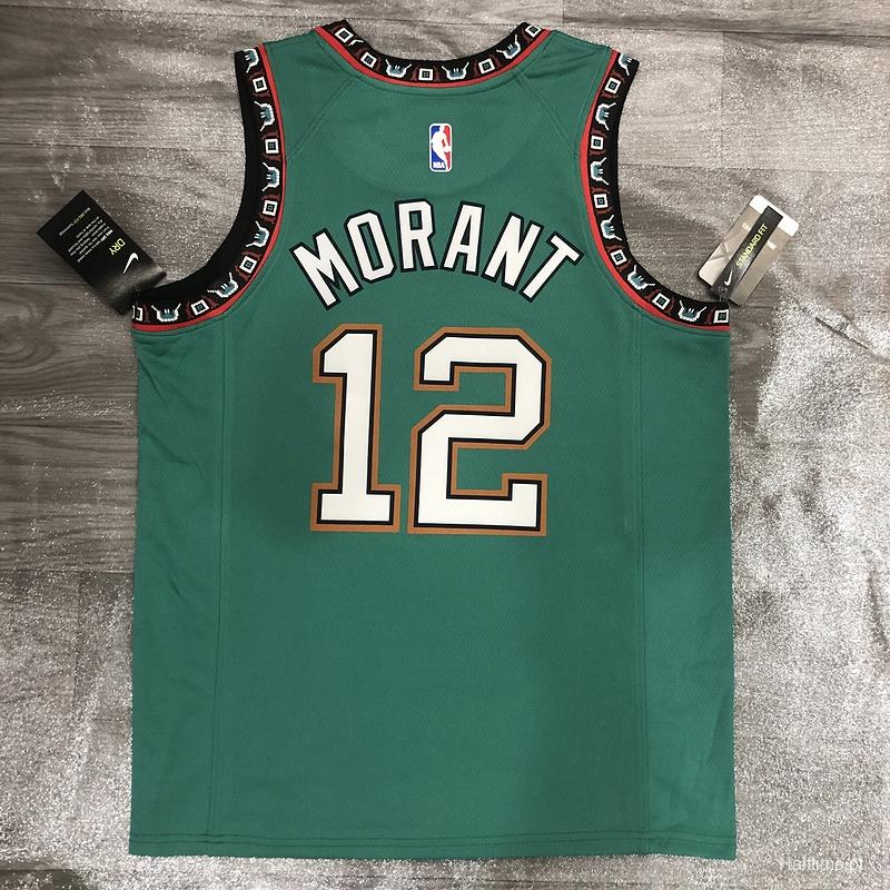 NBA Heat Pressed Men's Green Memphis Grizzlies #12 Ja Morant Basketball Jersey