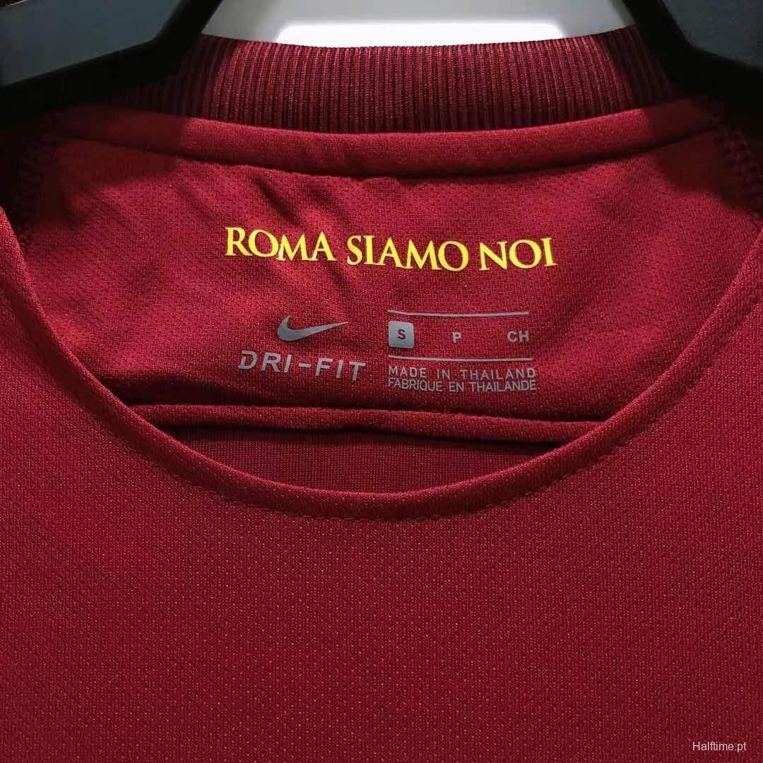 Retro 17/18 Roma Home Soccer Jersey