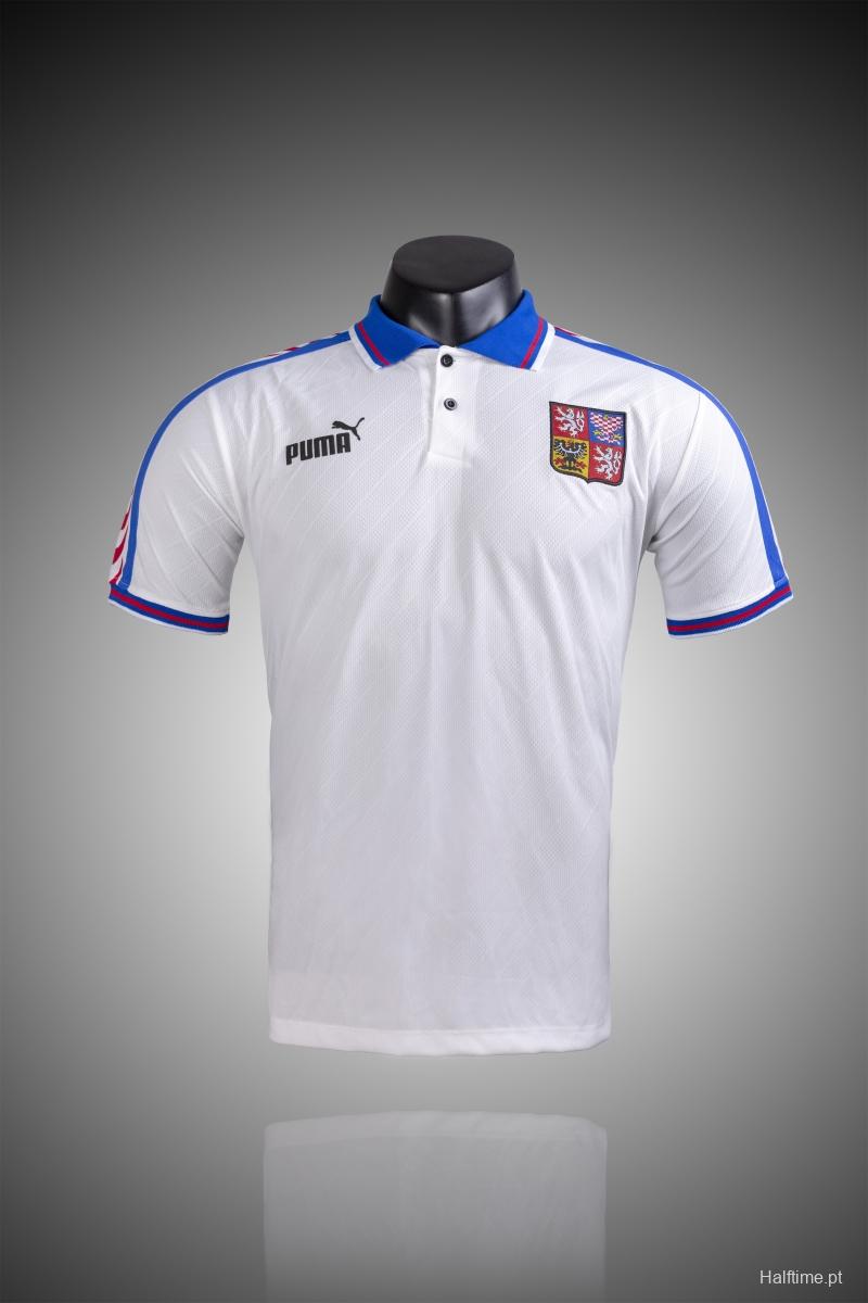 Retro 1996 Czech Republic  Away Soccer Jersey