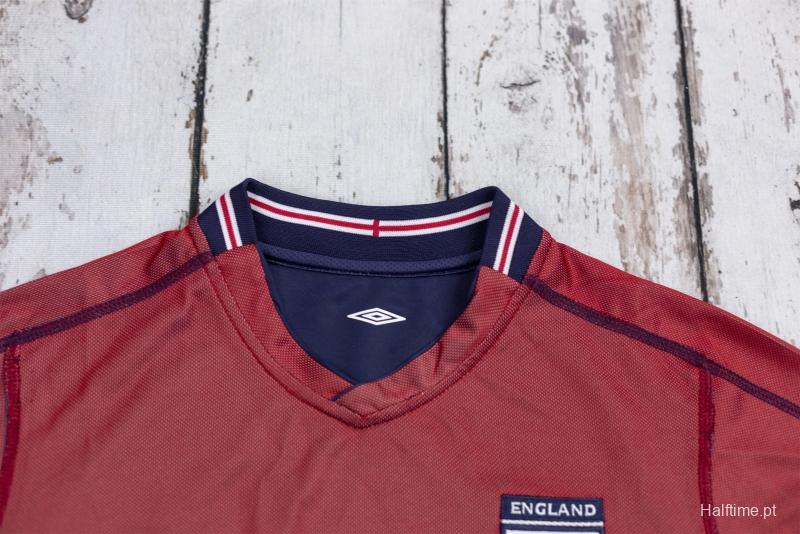 Retro 2002 England Away Reversible (Red/Navy) Soccer Jersey