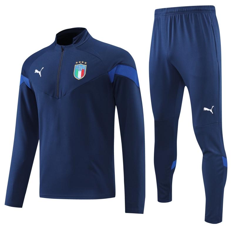 2022 Italy Navy Half Zipper Tracksuit