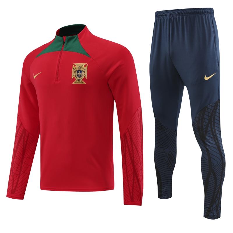 2022 Portugal Red Half Zipper Tracksuit