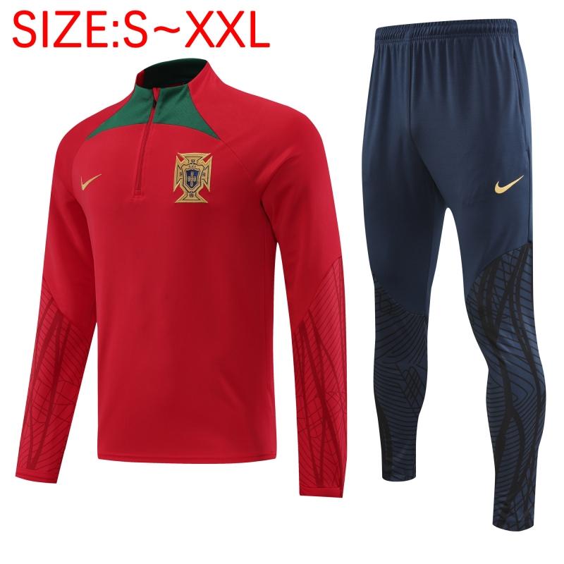 2022 Portugal Red Half Zipper Tracksuit