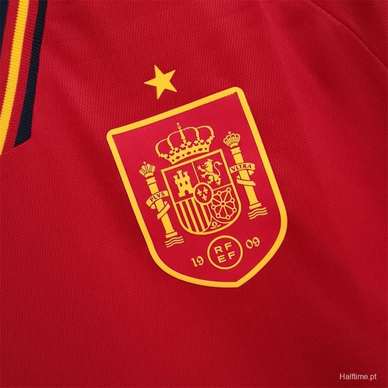 2022 Spain Home Soccer Jersey