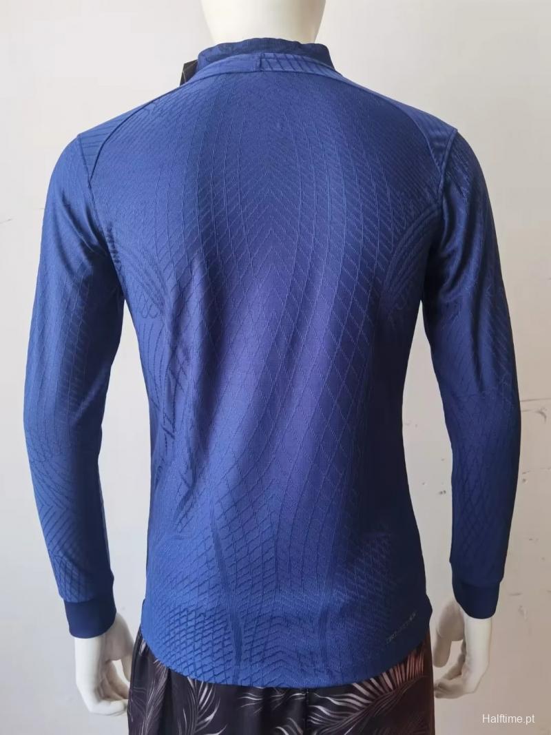 Player Version 2022 France Home Long Sleeve Jersey